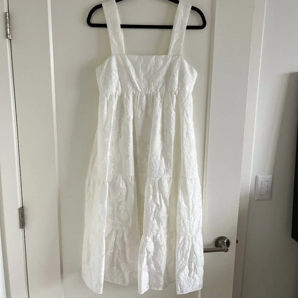 Amanda Uprichard Mitzi Floral Jacquard Dress - White S - Picture 4 of 12
